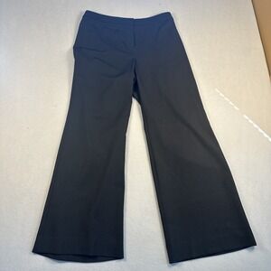 St. John Caviar Women's Size 8 High Rise Wide Leg Dress Pants Trousers Black